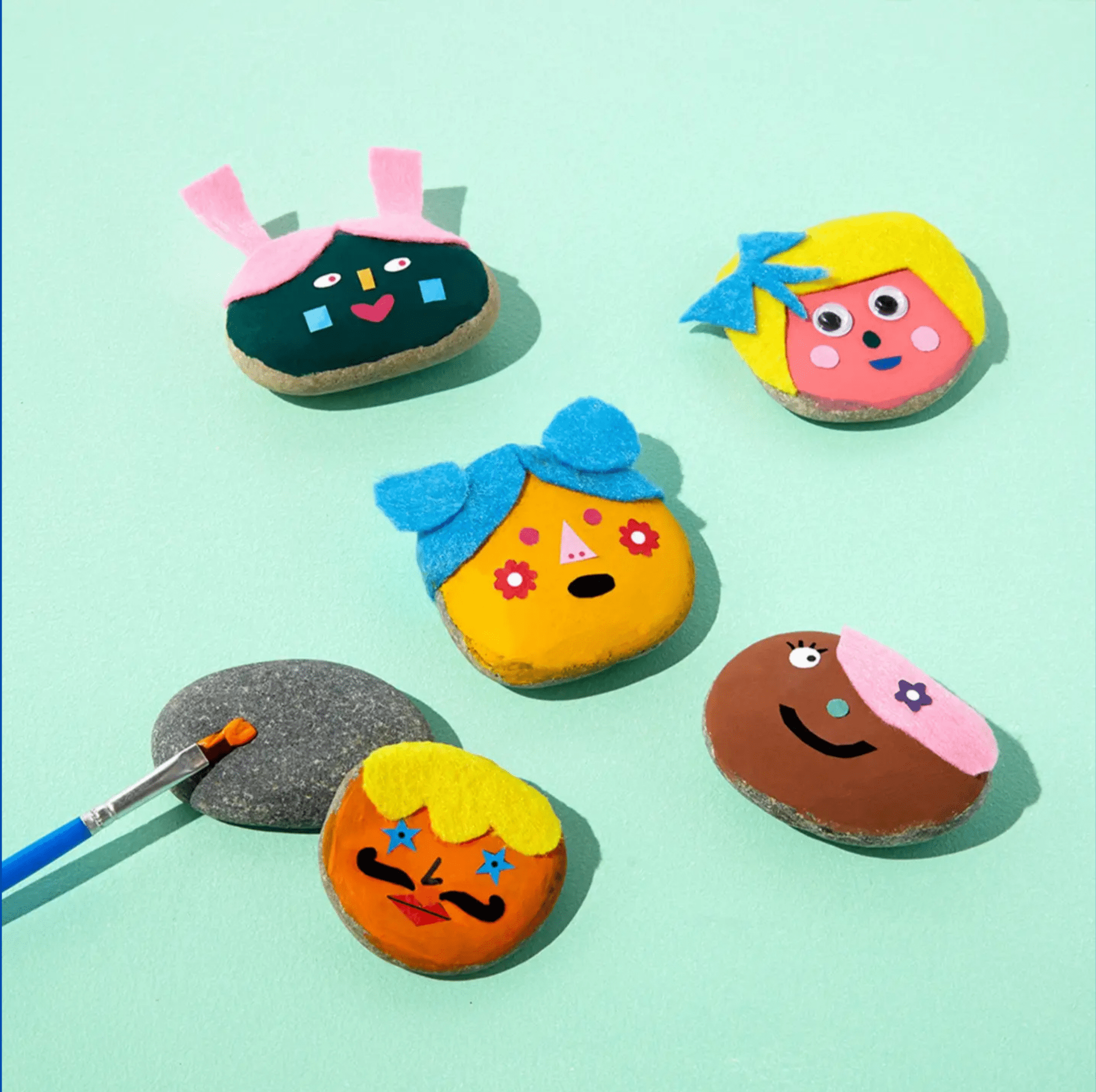 Kids Rock Painting Kit – Cool Faces - gifted.